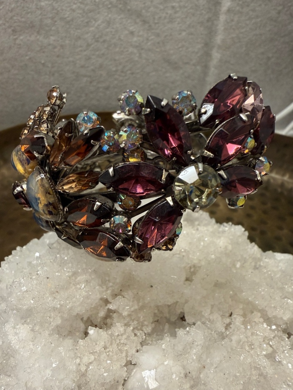 Tom Binns Handcrafted Multicolor Glass and Amber Swarovski Crystal Cuff - Picture 3 of 4